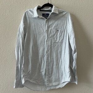 Vineyard Vines | Gray & White Plaid Classic Fit Tucker Shirt | Men's Medium